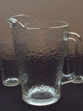 Clear Glass Pitcher - 4 Full/ 4
